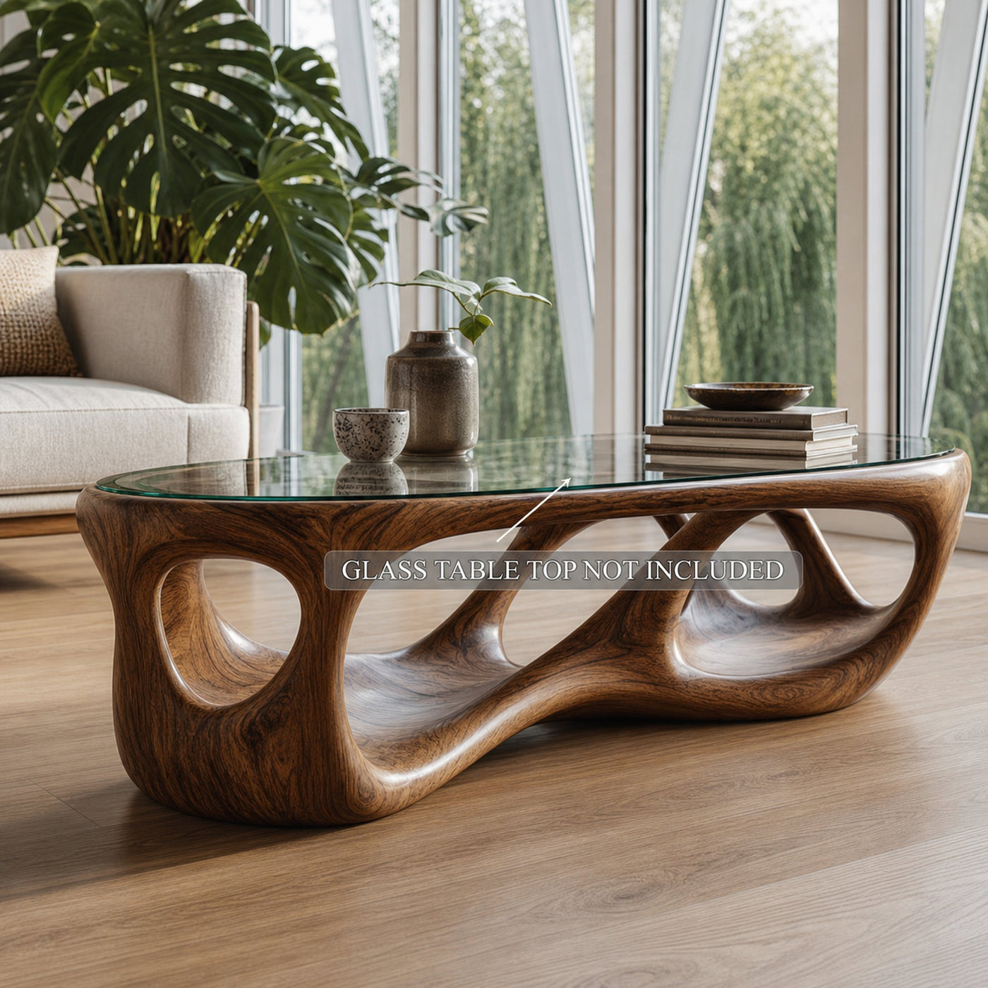 Mid Century Sculptural Coffee Table Stylish Living - product view 6