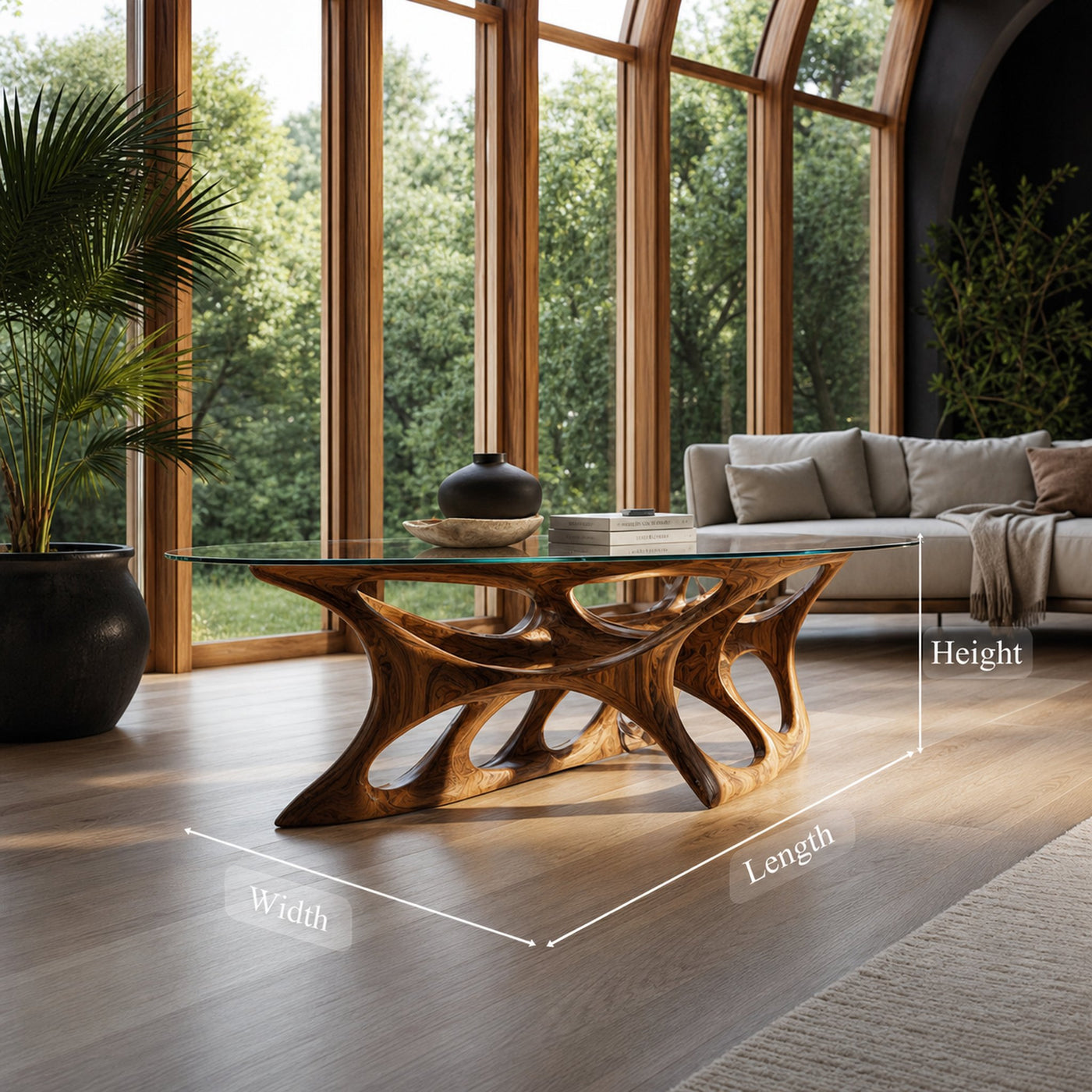 Mid Century Sculptural Coffee Table Stylish Living - product view 7