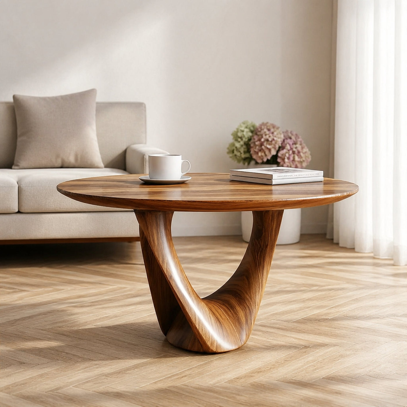 Mid Century Sculptural Twist Coffee Table Living Room