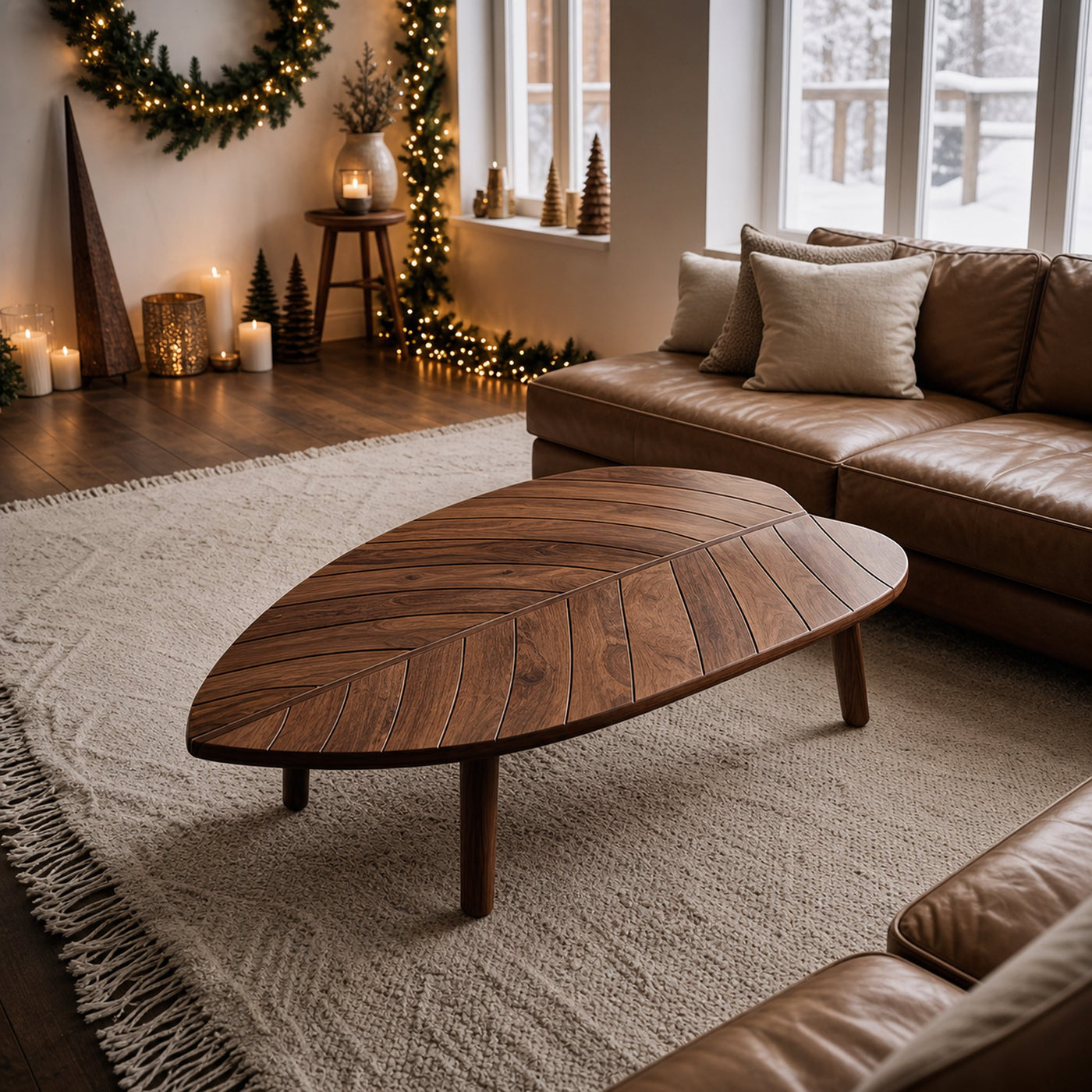 Mid Century Solid Wood Coffee Table For Cozy Christmas Decoration - product view 6