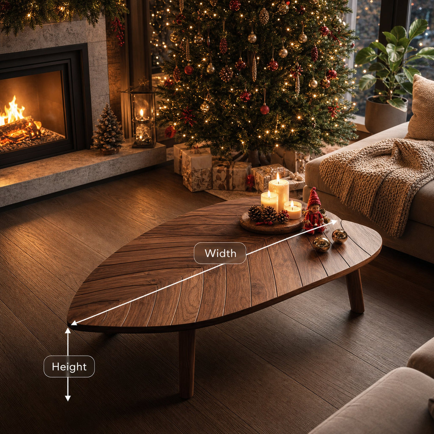 Mid Century Solid Wood Coffee Table For Cozy Christmas Decoration - product view 8