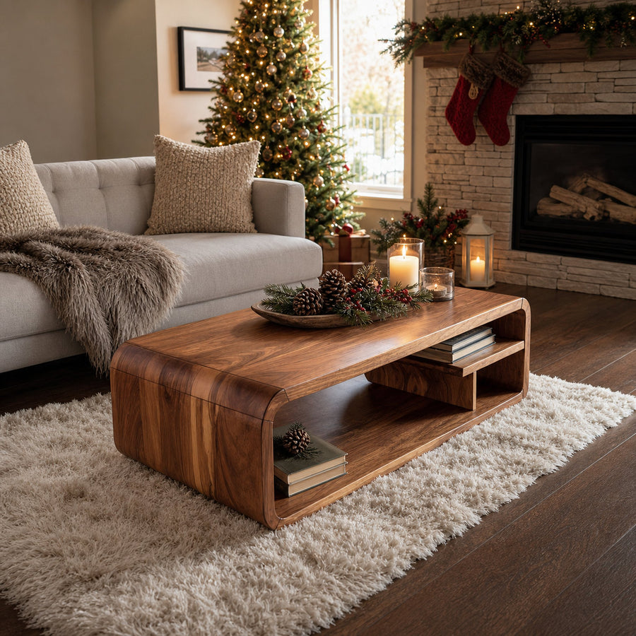 Mid Century Solid Wood Coffee Table For Holiday Furniture Accent