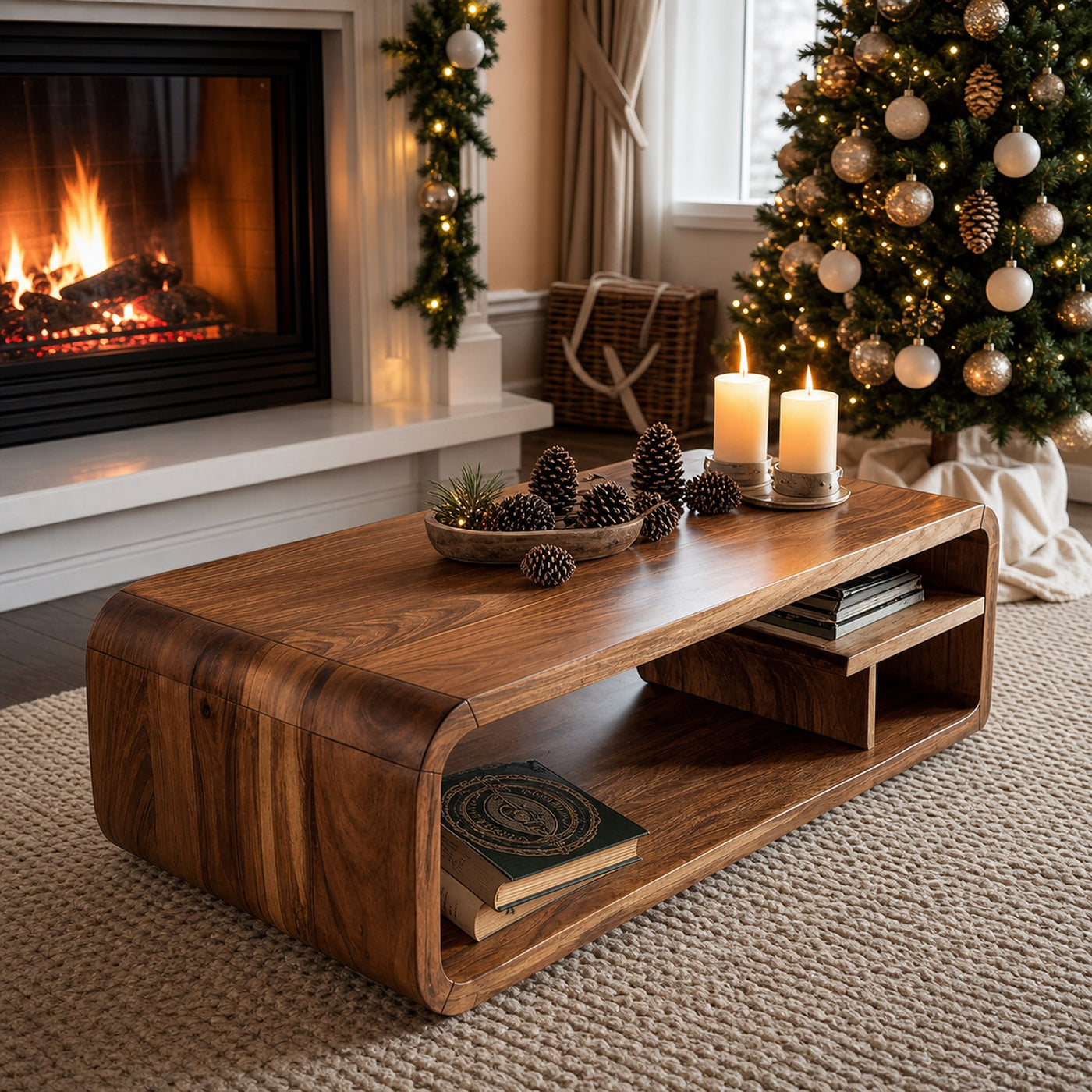 Mid Century Solid Wood Coffee Table For Holiday Furniture Accent - product view 6