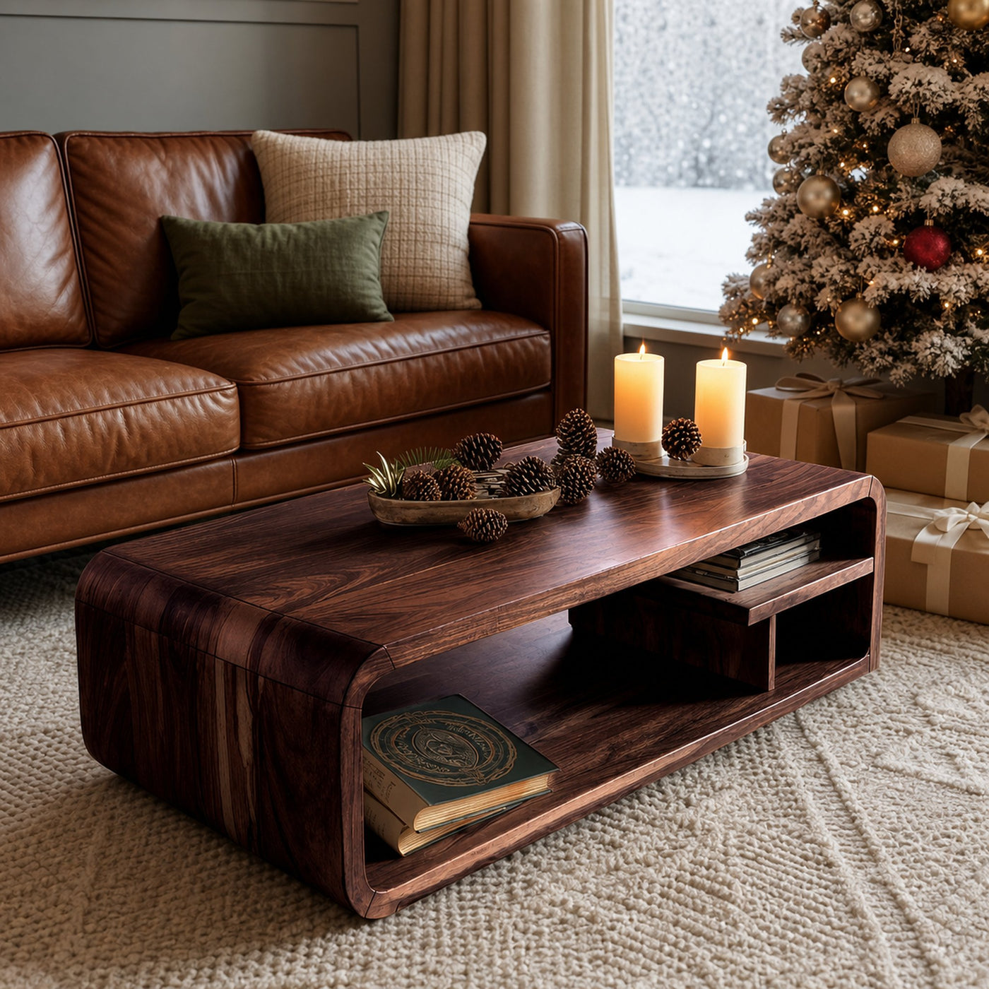 Mid Century Solid Wood Coffee Table For Holiday Furniture Accent - product view 7