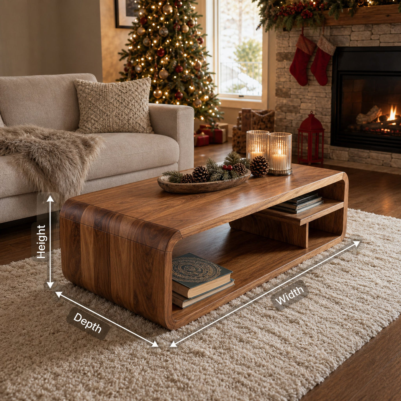 Mid Century Solid Wood Coffee Table For Holiday Furniture Accent - product view 8