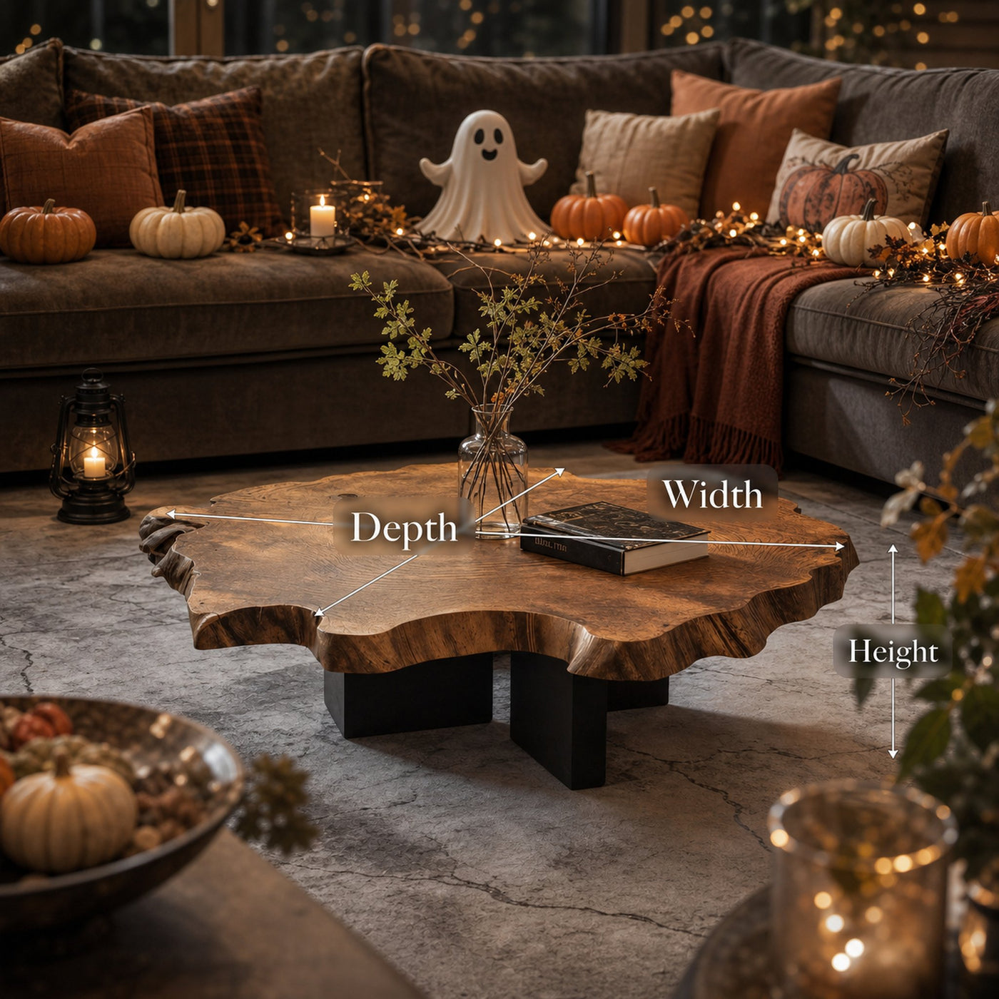 Mid Century Solid Wood Coffee Table For Living Room Decor Halloween Theme - product view 6