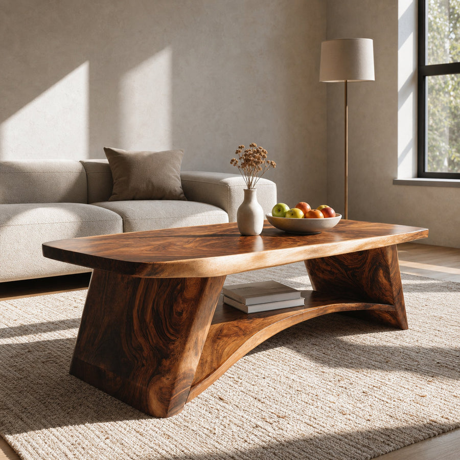 Mid Century Solid Wood Coffee Table For Living Room Furniture Decor