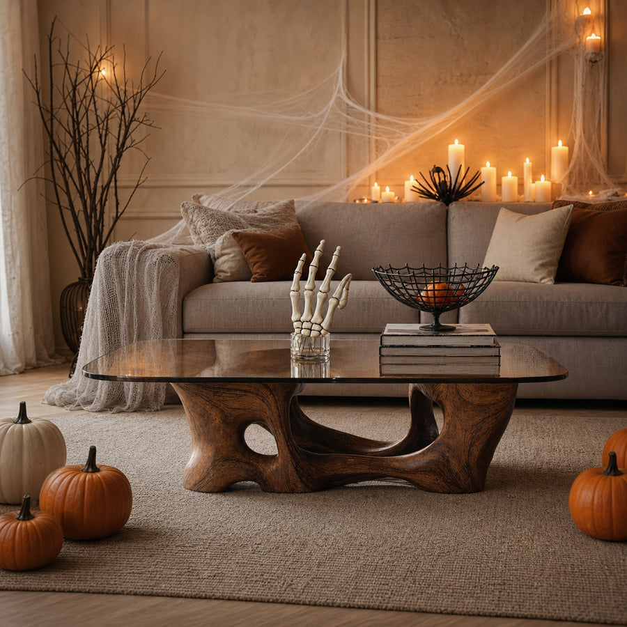 Mid Century Solid Wood Coffee Table For Living Room Halloween Furniture