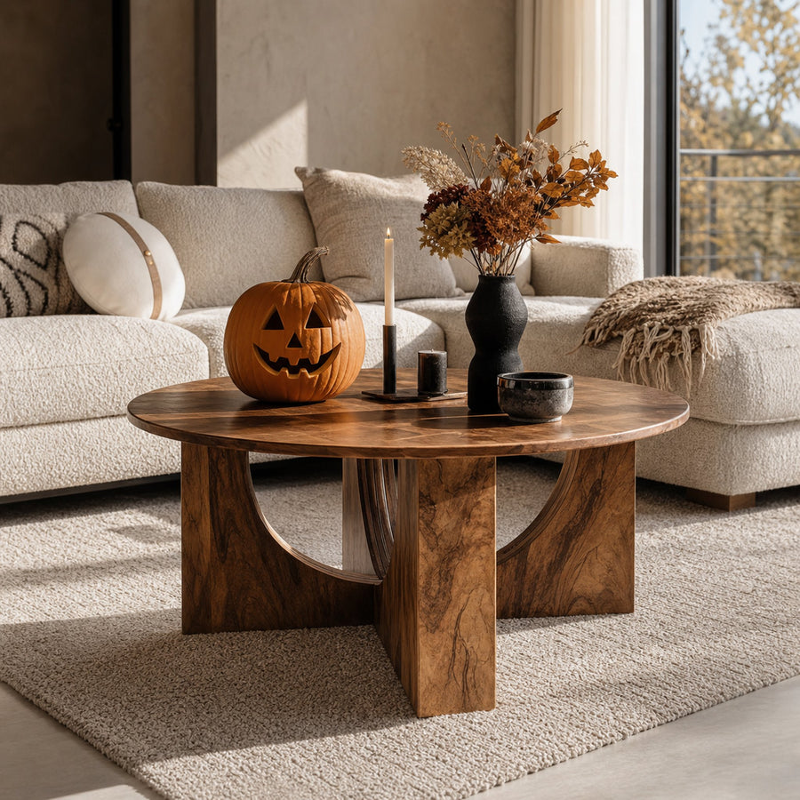 Mid Century Solid Wood Coffee Table Furniture Decor Spooky Livingroom