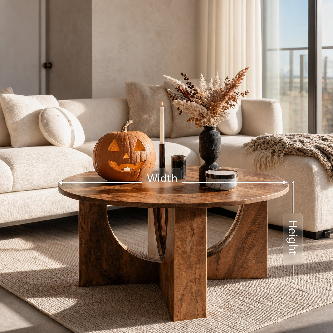 Mid Century Solid Wood Coffee Table Furniture Decor Spooky Livingroom - product view 6