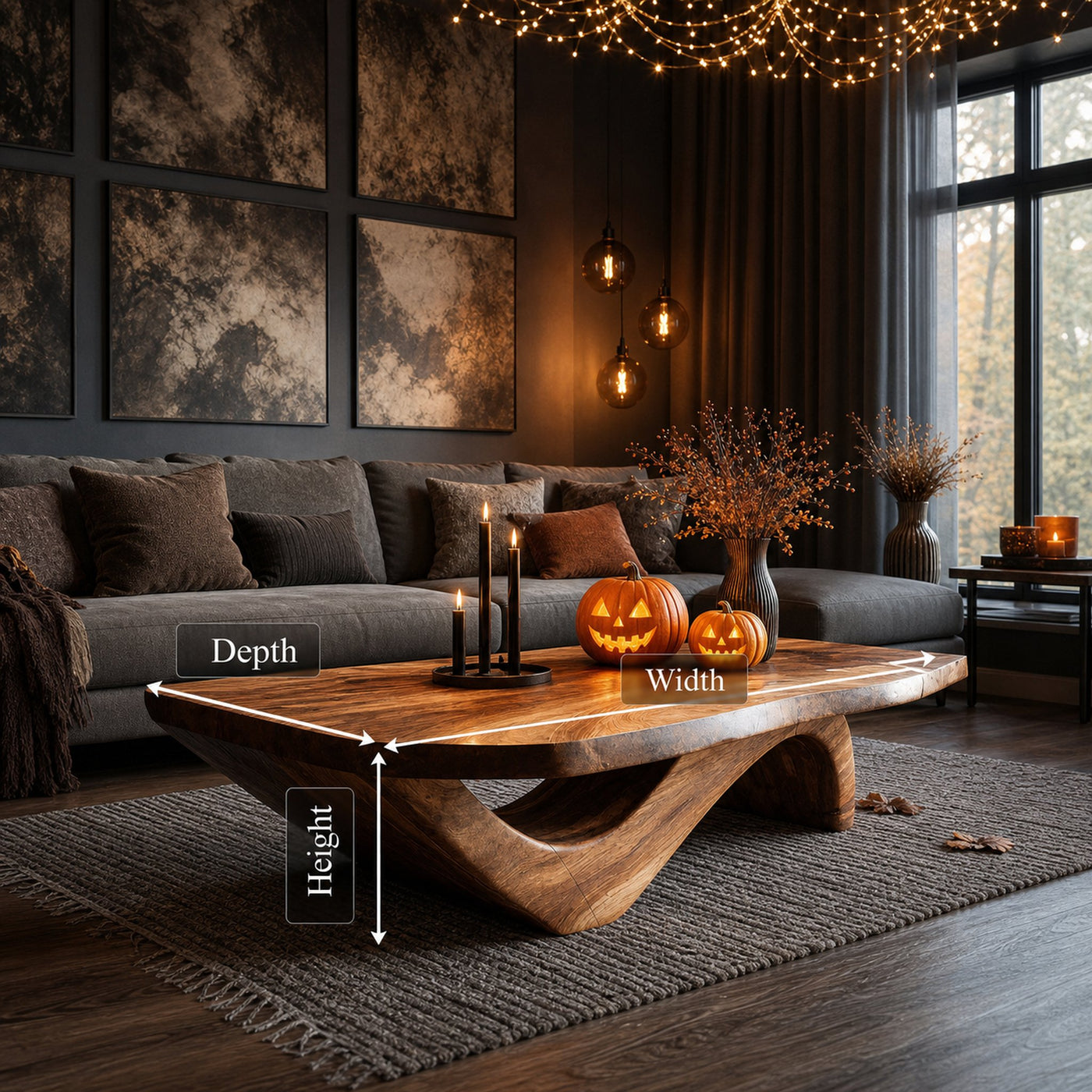 Mid Century Solid Wood Coffee Table Livingroom Decor Trick Or Treat - product view 6