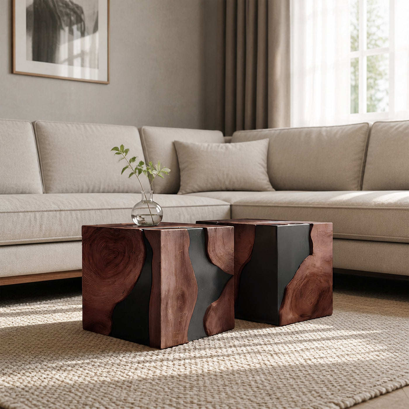 Mid Century Solid Wood Cube Coffee Table For Home Decor - product view 7