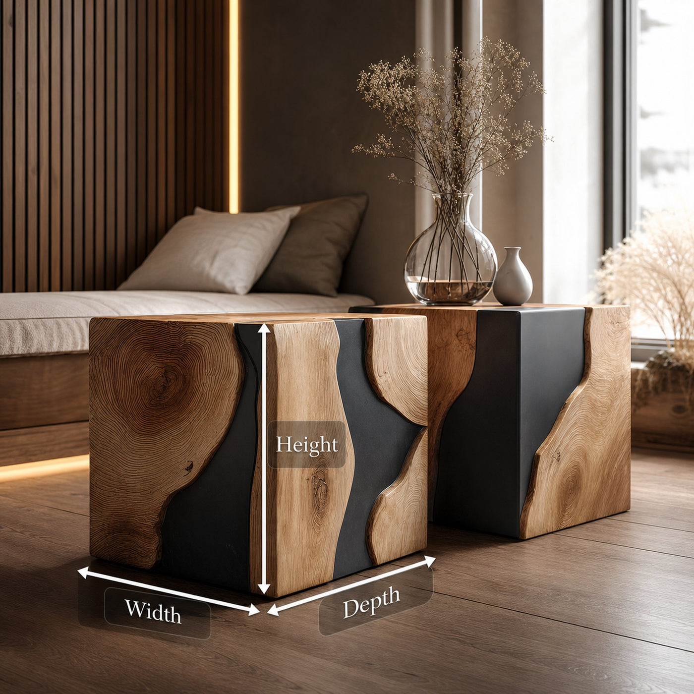 Mid Century Solid Wood Cube Coffee Table For Home Decor - product view 8