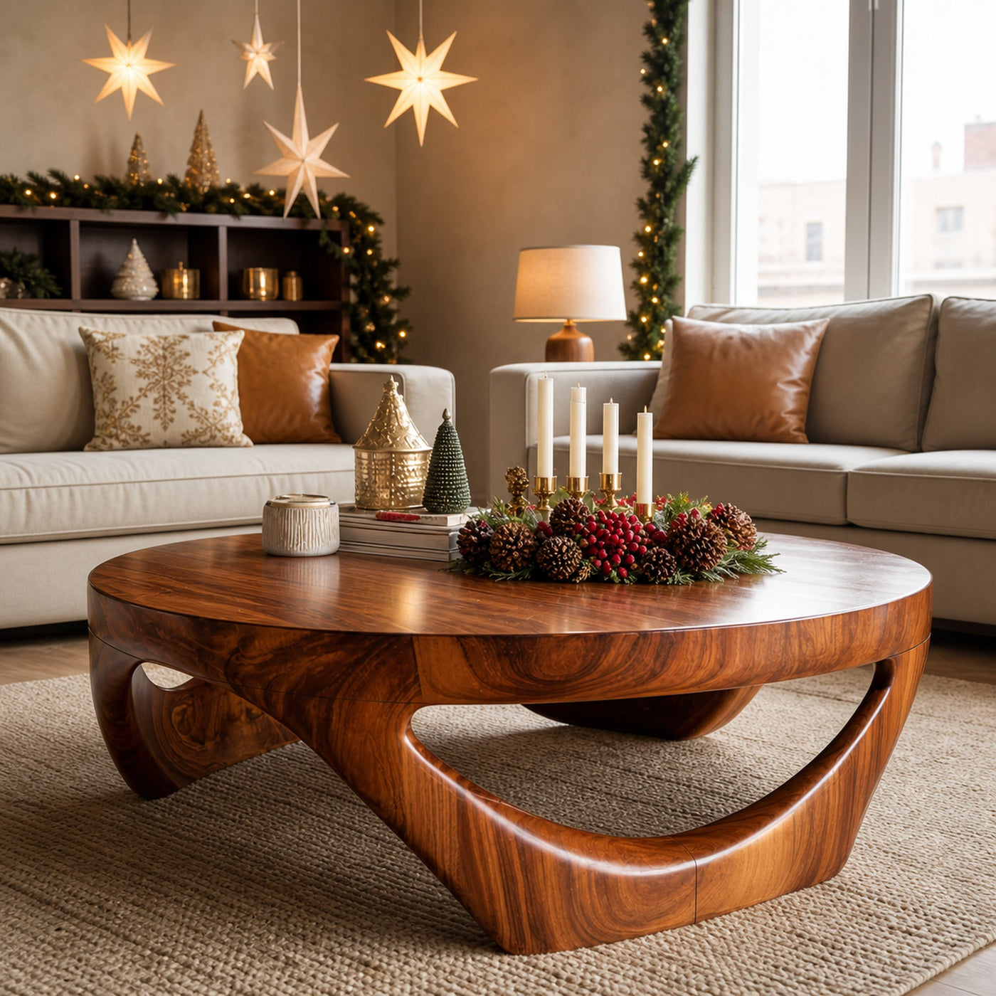 Mid Century Solid Wood Low Coffee Table For Holiday Entryway Decor - product view 6