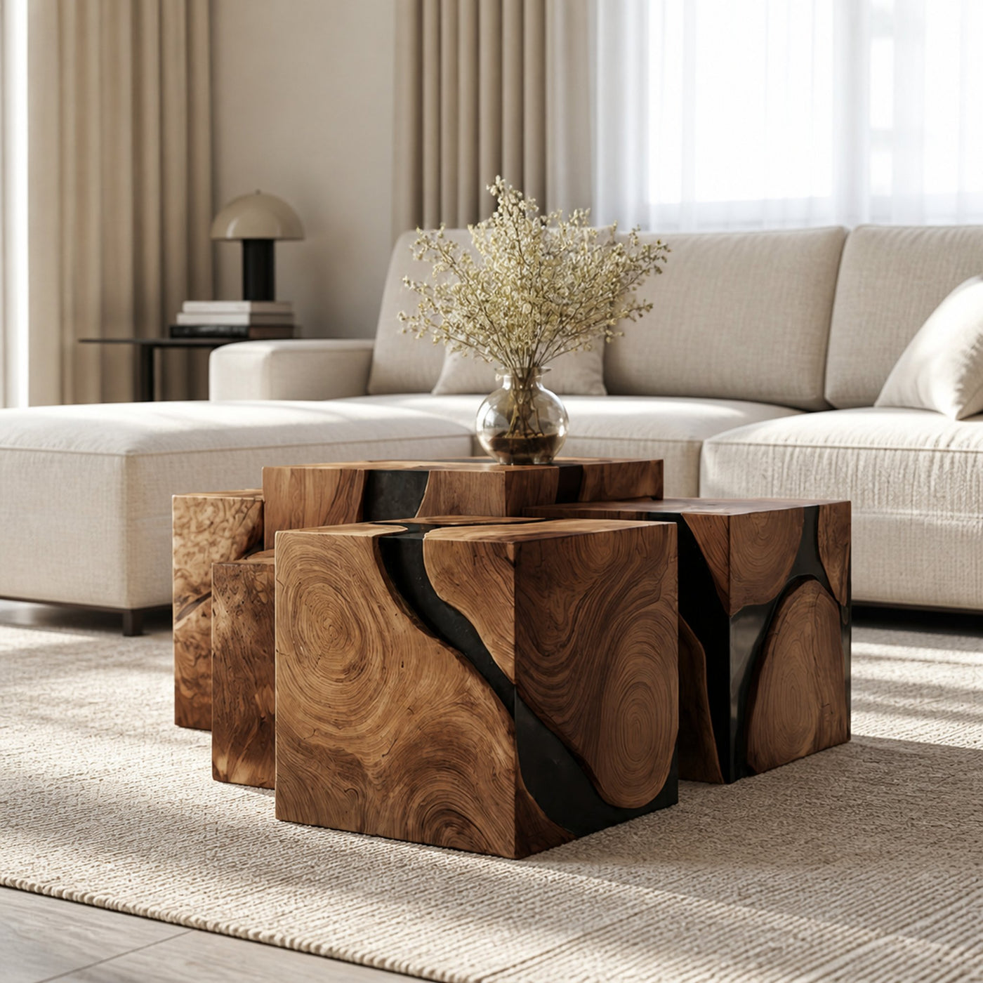 Mid Century Solid Wood Square Table For Living Room - product view 6
