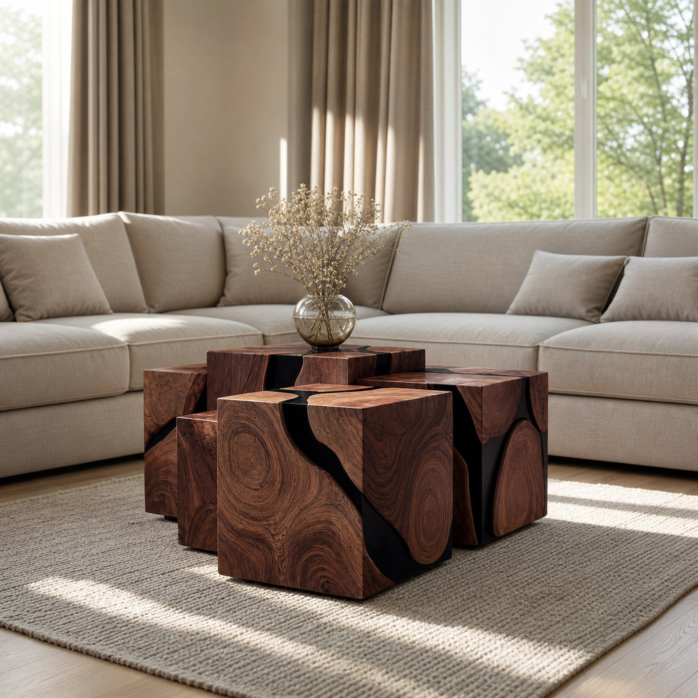 Mid Century Solid Wood Square Table For Living Room - product view 7