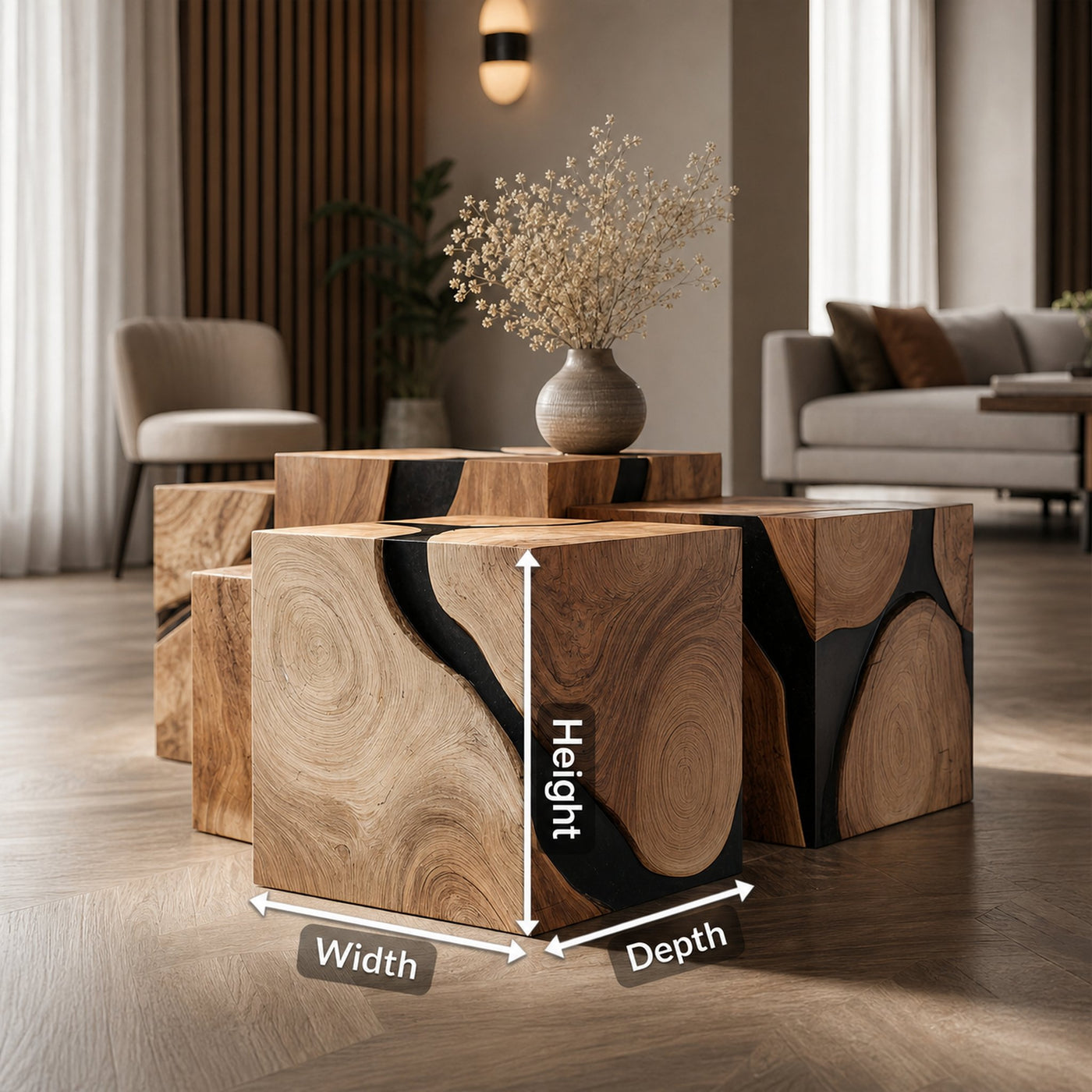 Mid Century Solid Wood Square Table For Living Room - product view 8