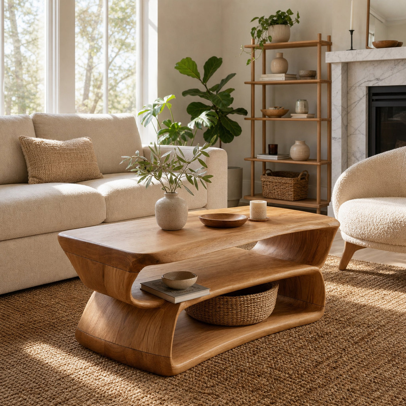 Mid Century Storage Coffee Table Lounge