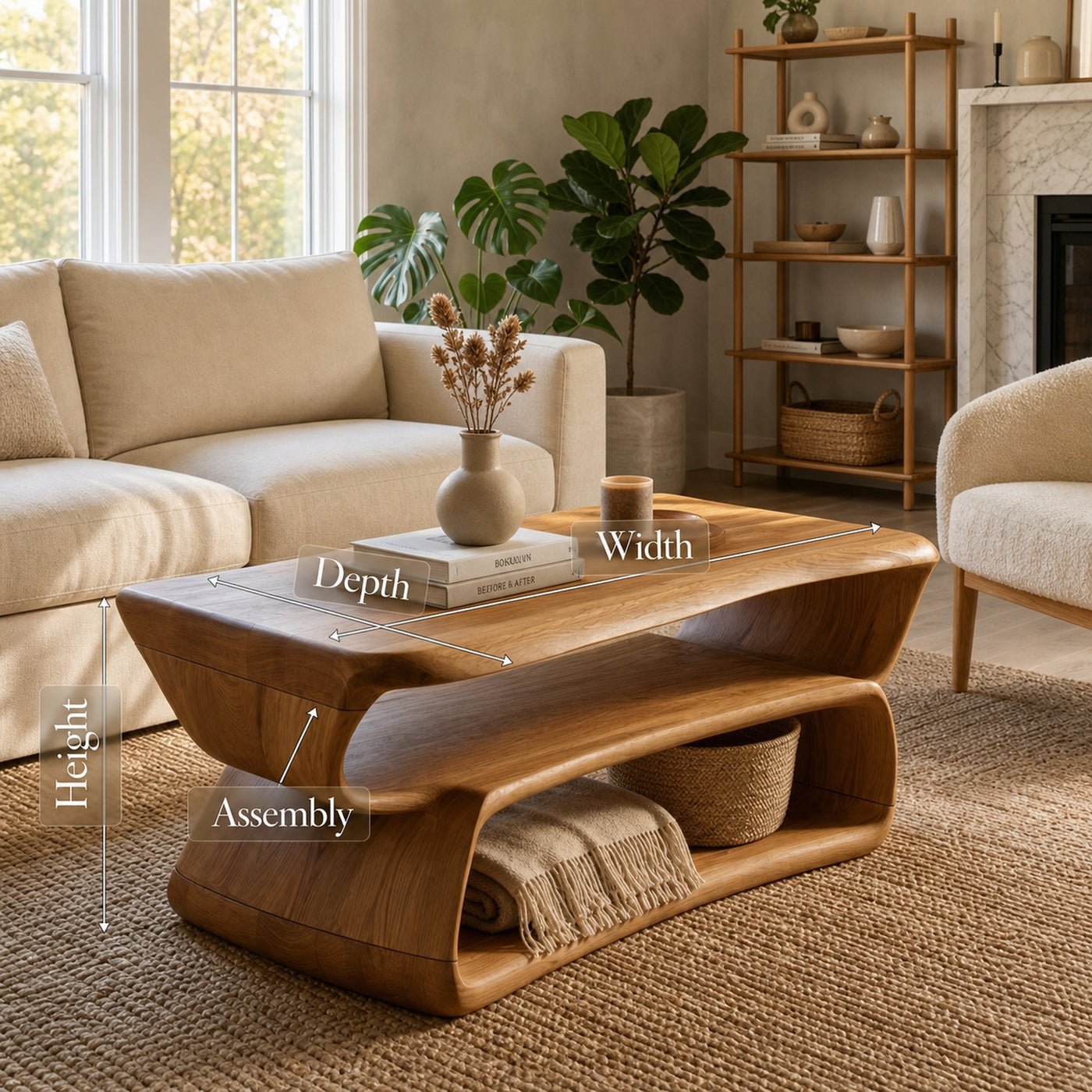 Mid Century Storage Coffee Table Lounge - product view 8