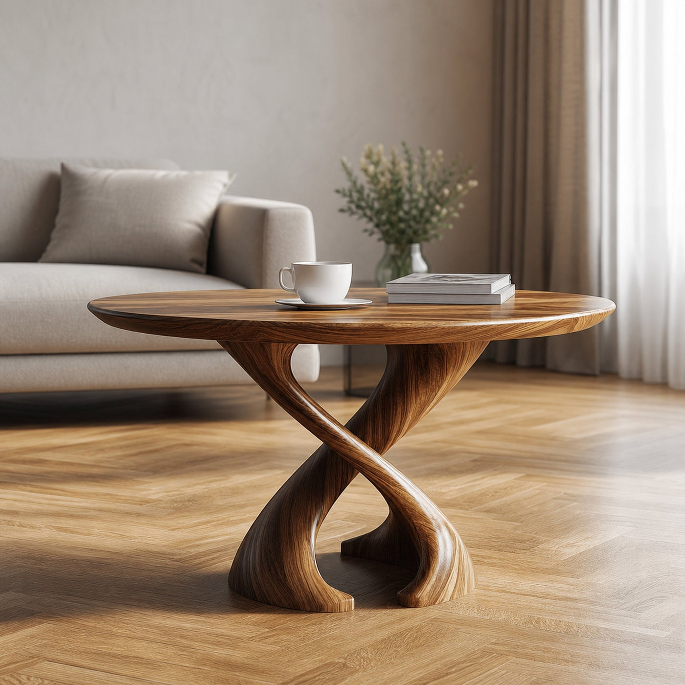 Mid Century Twist Coffee Table Living Room Studio Room