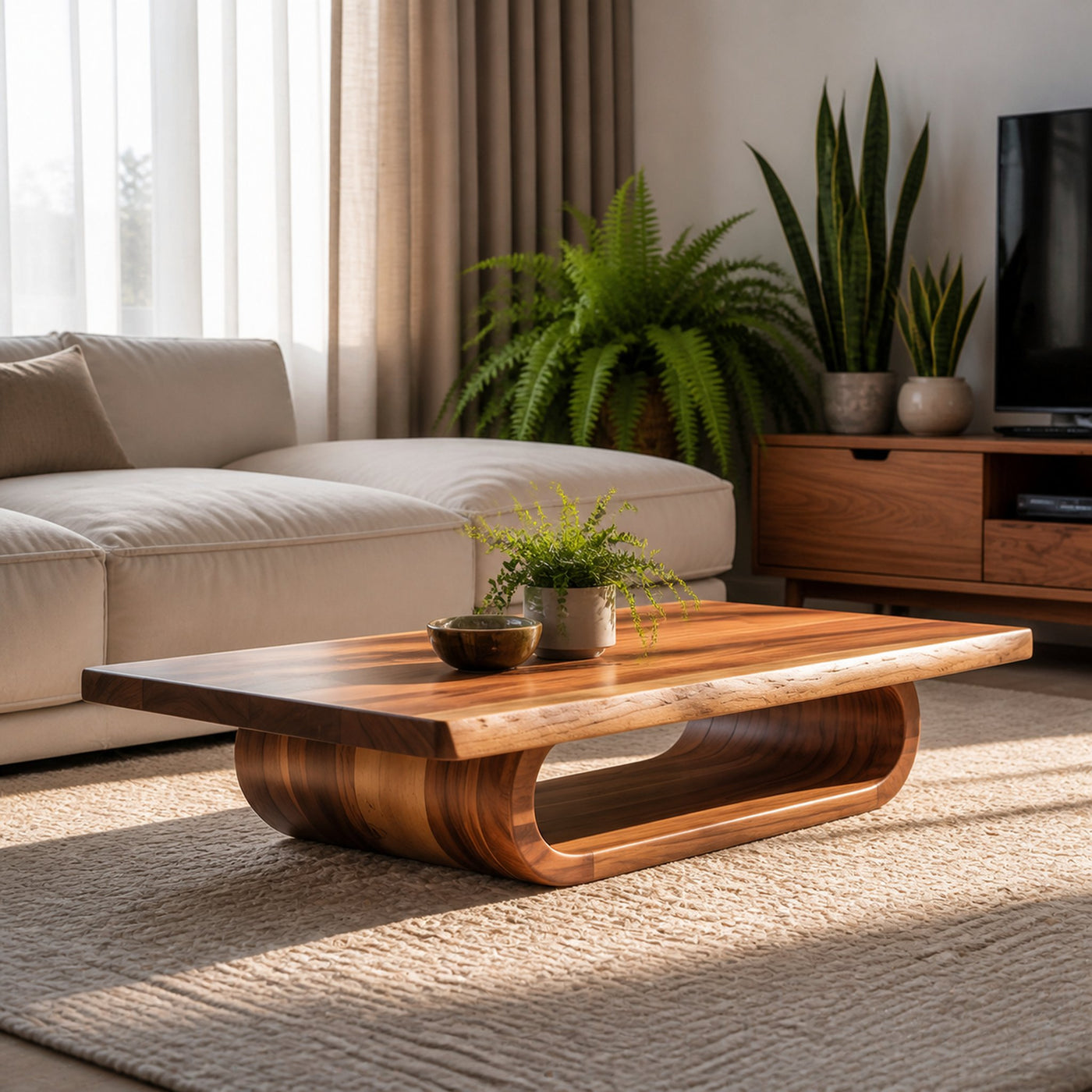 Mid Century Wave Coffee Table Sitting Room