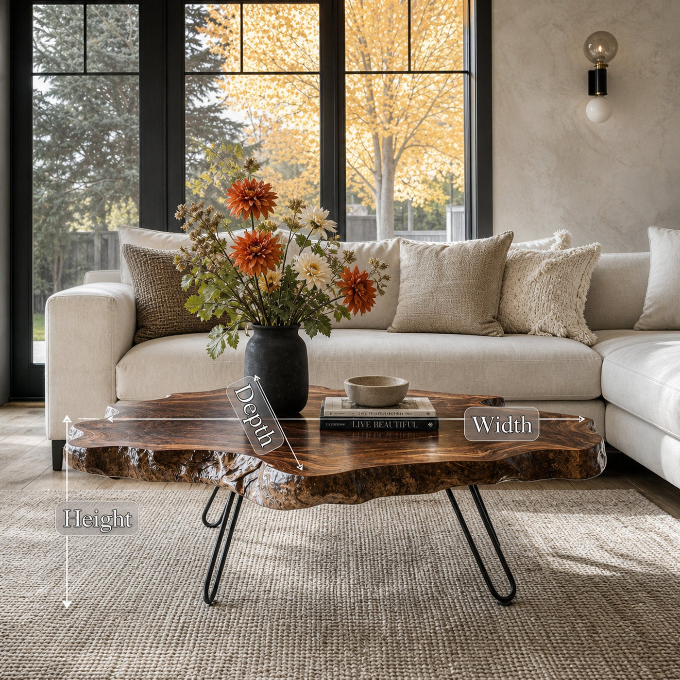Mid Century Wood Table For Living Room Design - product view 6