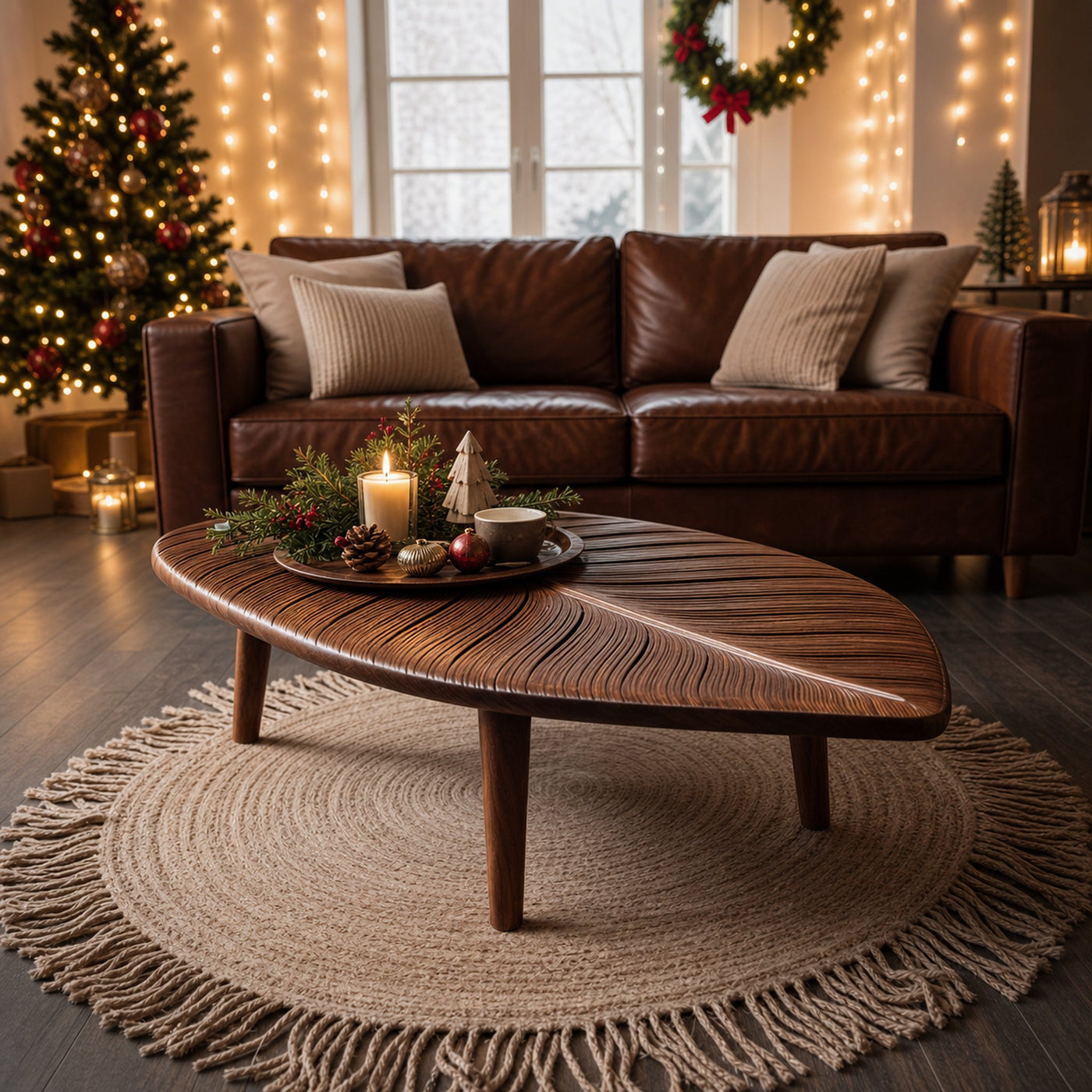 Mid Century Wooden Coffee Table For Christmas Living Room Decor - product view 6