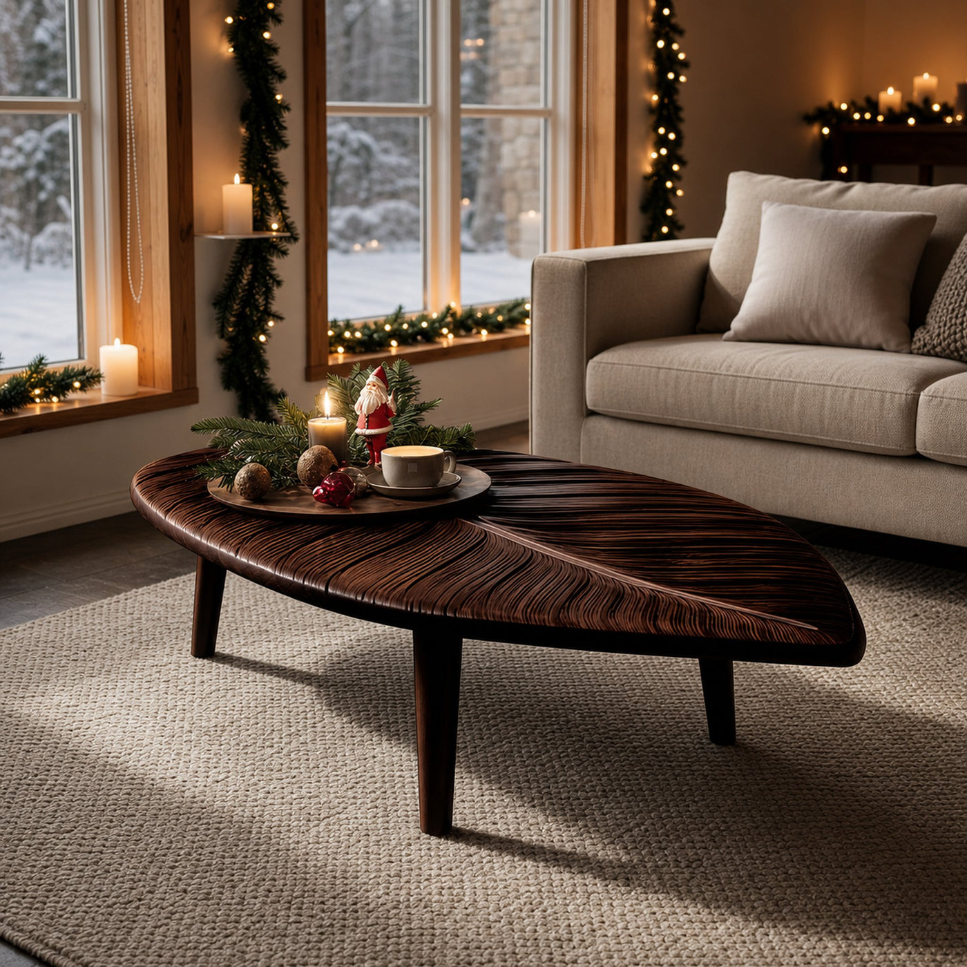 Mid Century Wooden Coffee Table For Christmas Living Room Decor - product view 7