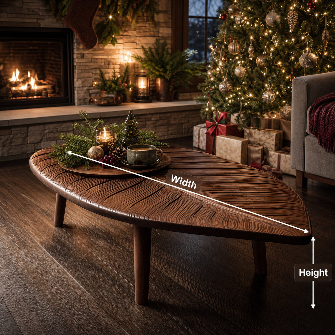 Mid Century Wooden Coffee Table For Christmas Living Room Decor - product view 8