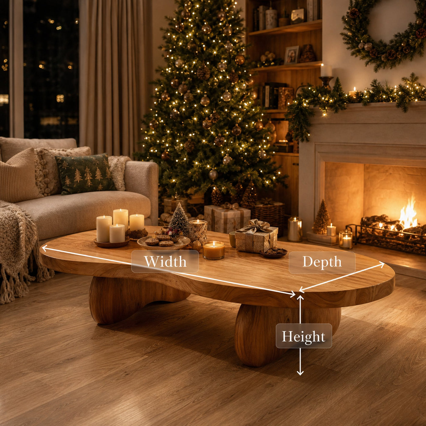 Mid Century Wooden Coffee Table For Christmas Living Room Design - product view 6