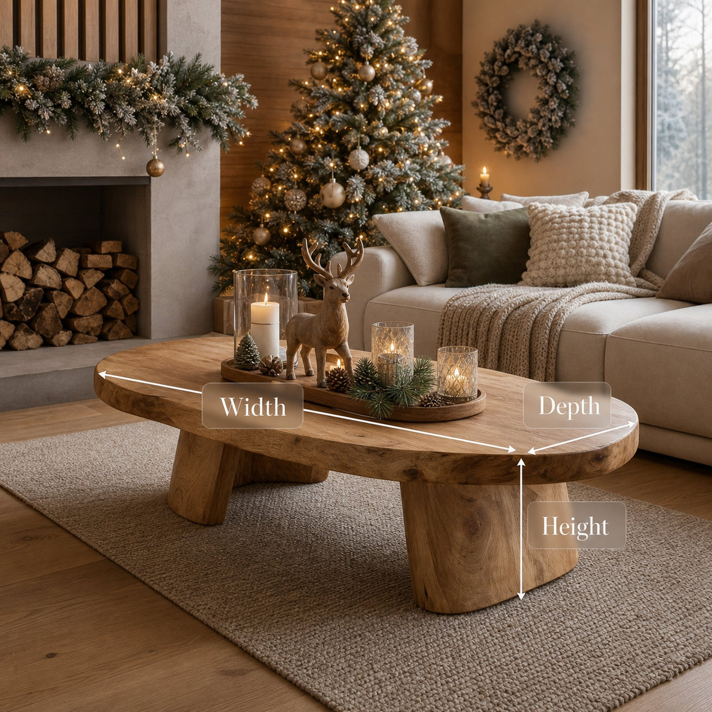 Mid Century Wooden Coffee Table For Holiday Living Room Decor - product view 6