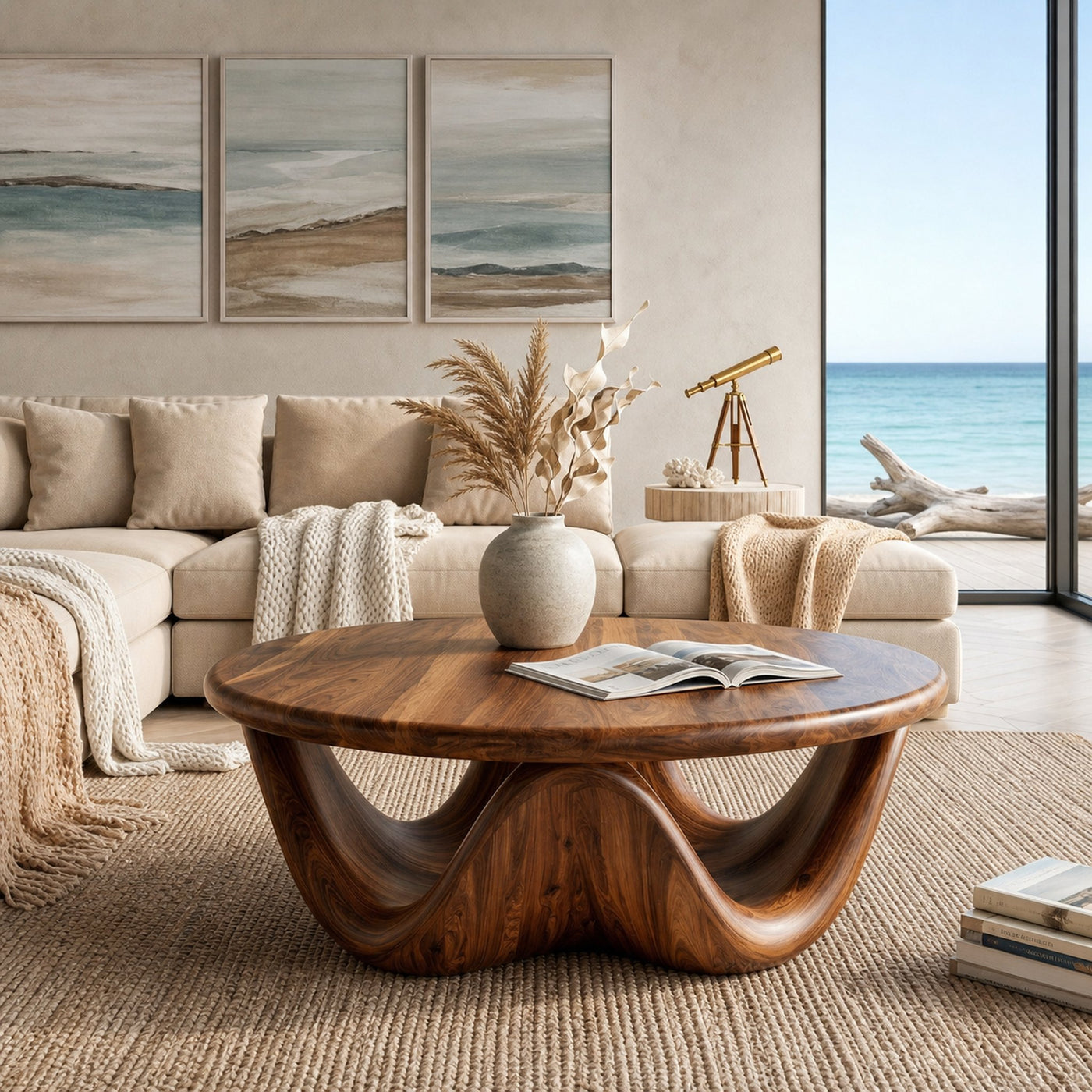 Mid Century Wooden Coffee Table For Home Decor