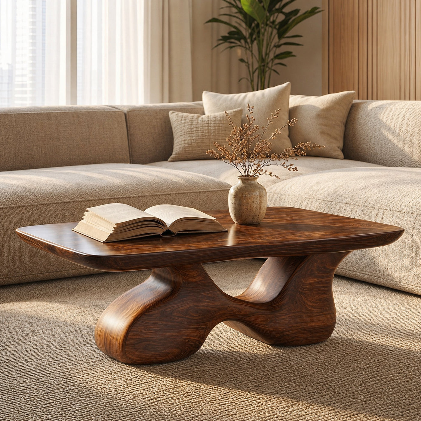 Mid Century Wooden Coffee Table For Living Room And Lounge