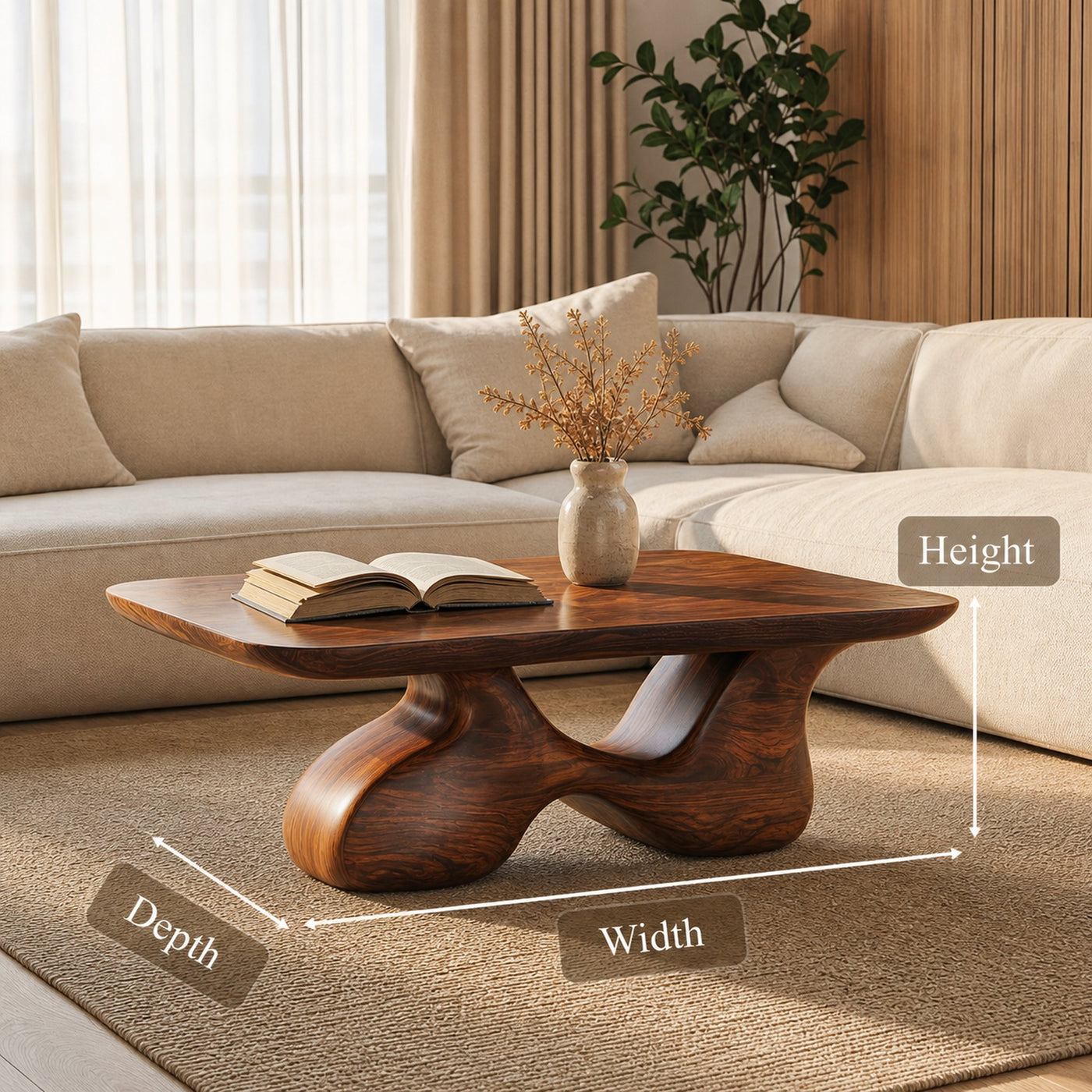 Mid Century Wooden Coffee Table For Living Room And Lounge - product view 8