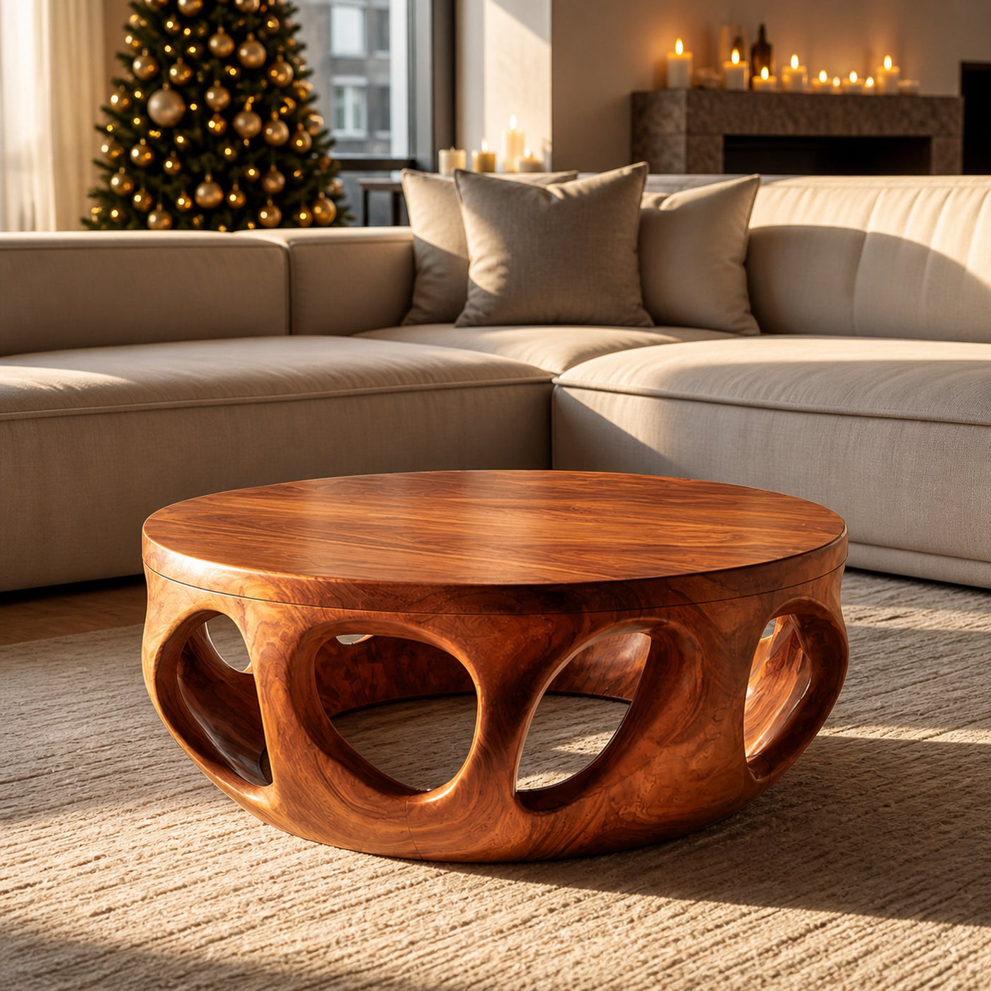 Mid Century Wooden Coffee Table For Living Room Christmas Decor - product view 6