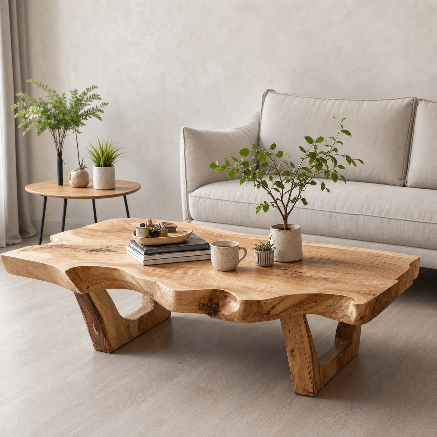 Mid Century Wooden Coffee Table For Living Room Decor