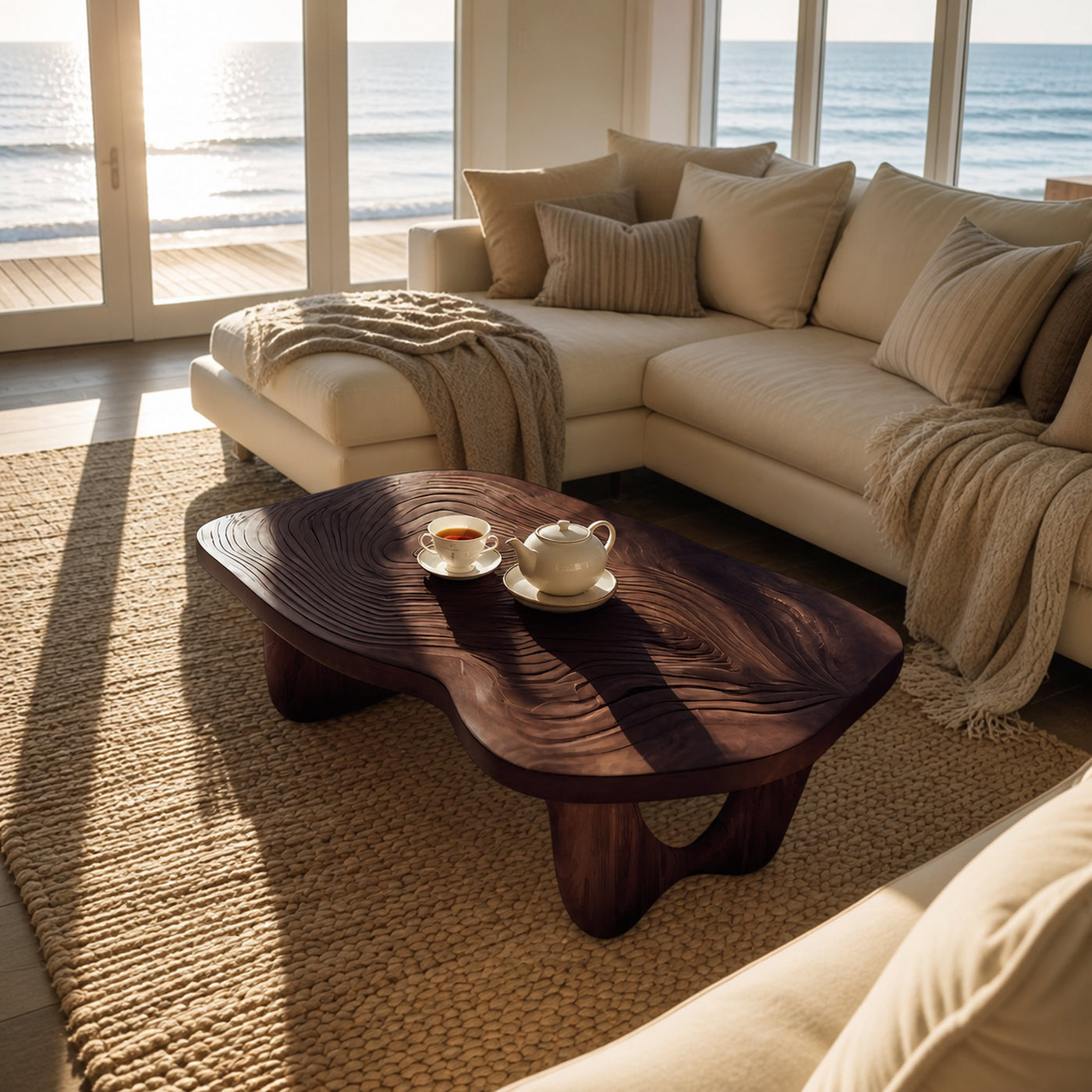Mid Century Wooden Live Edge Table For Furniture Decor - product view 7