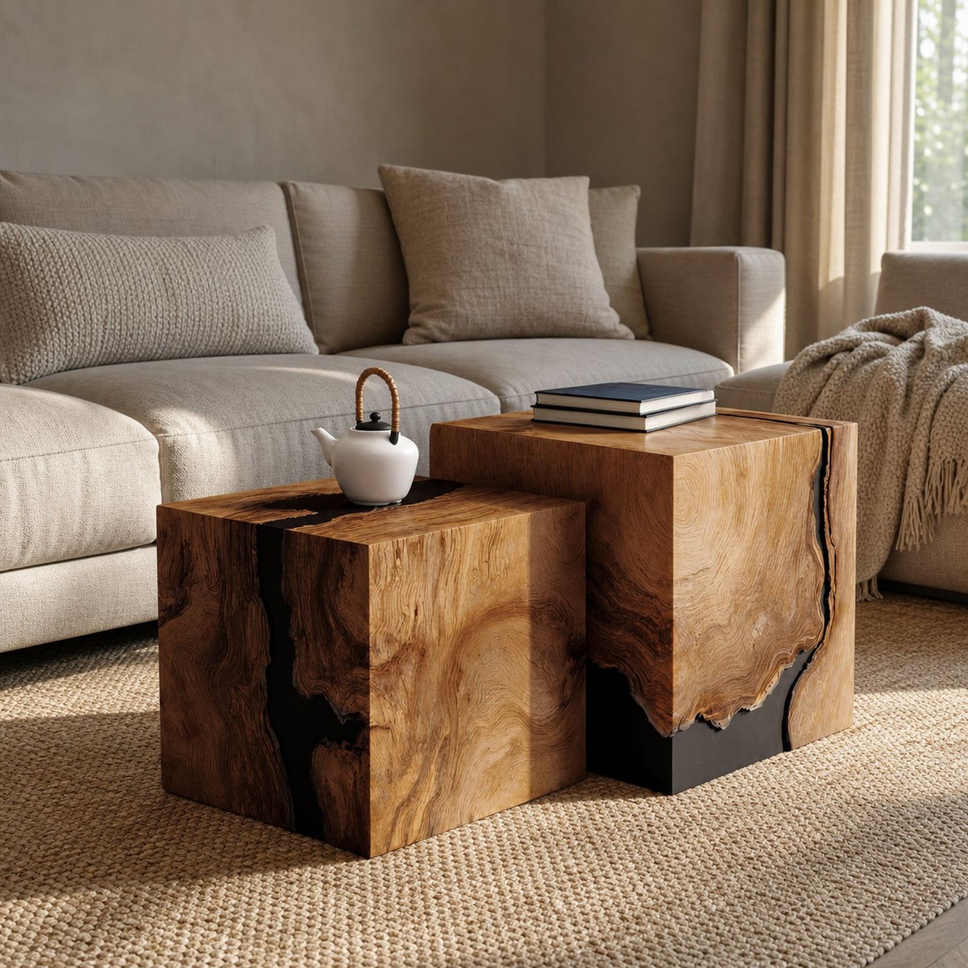 Mid Century Wooden Square Coffee Table For Minimalist Style - product view 6