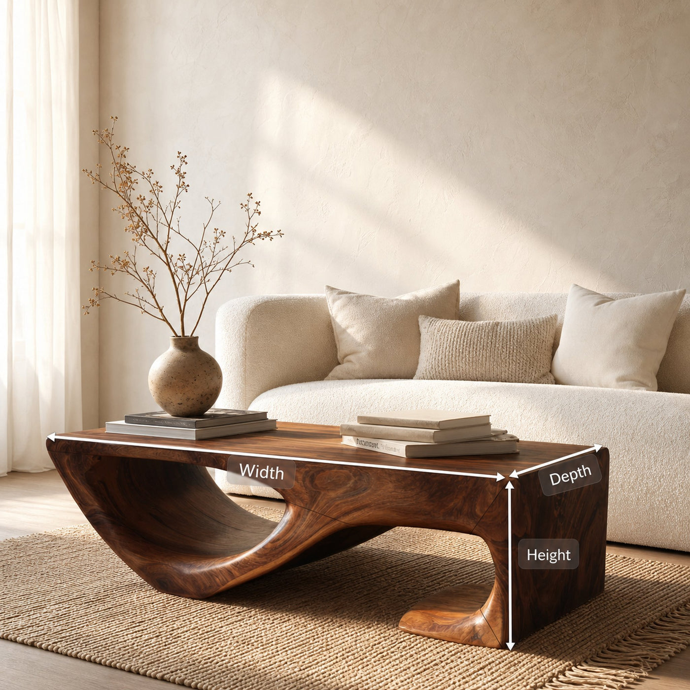 Minimal Curved Coffee Table For Living Room - product view 8