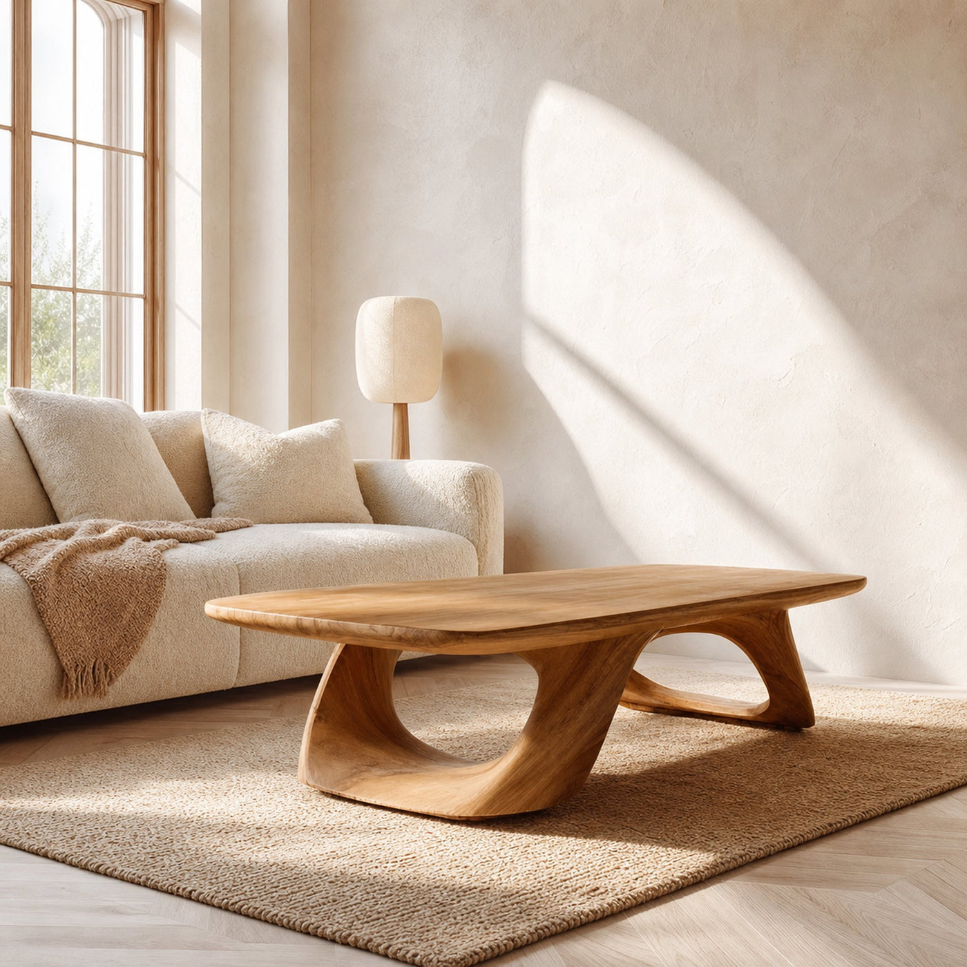 Minimal Curved Coffee Table For Living Room Decor