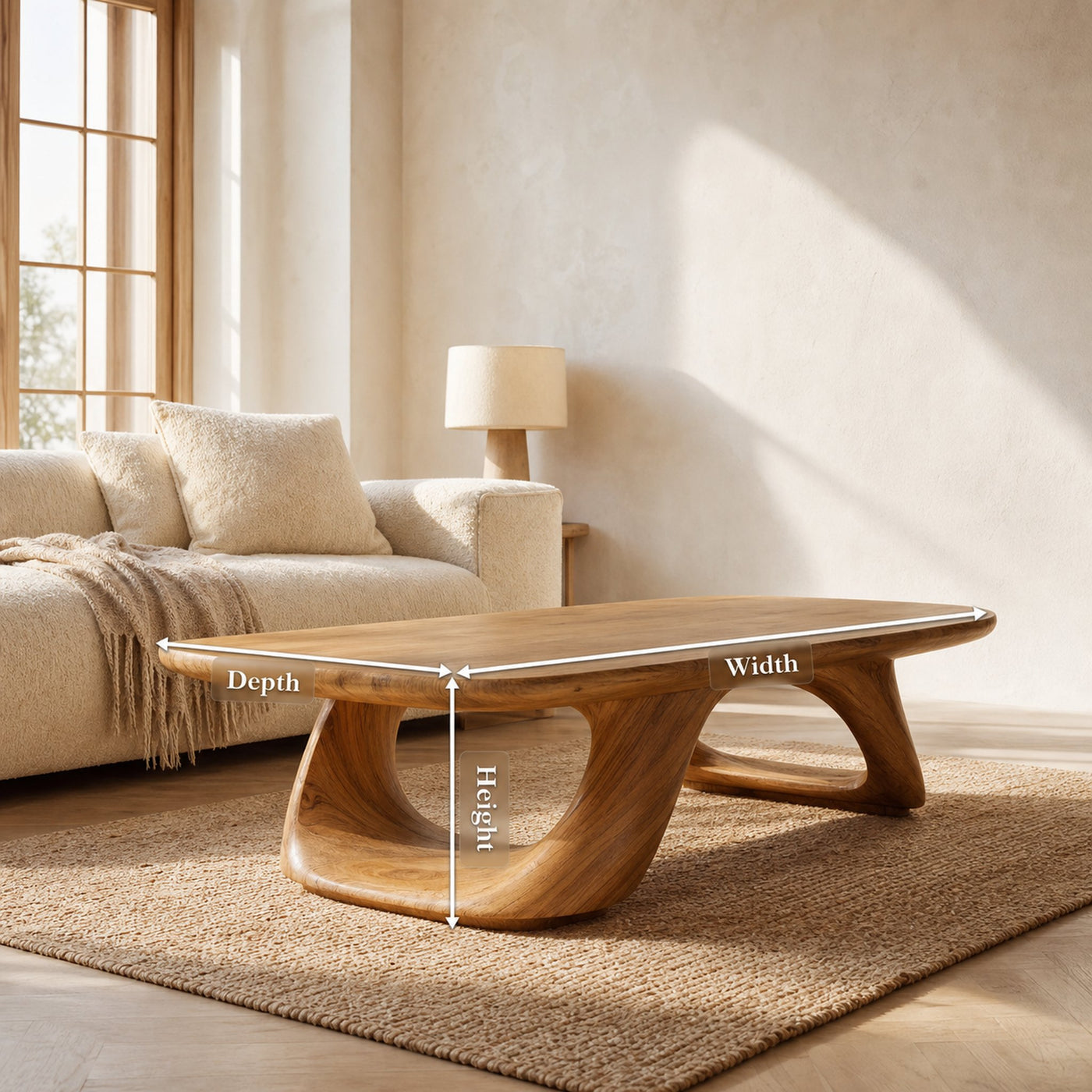 Minimal Curved Coffee Table For Living Room Decor - product view 8