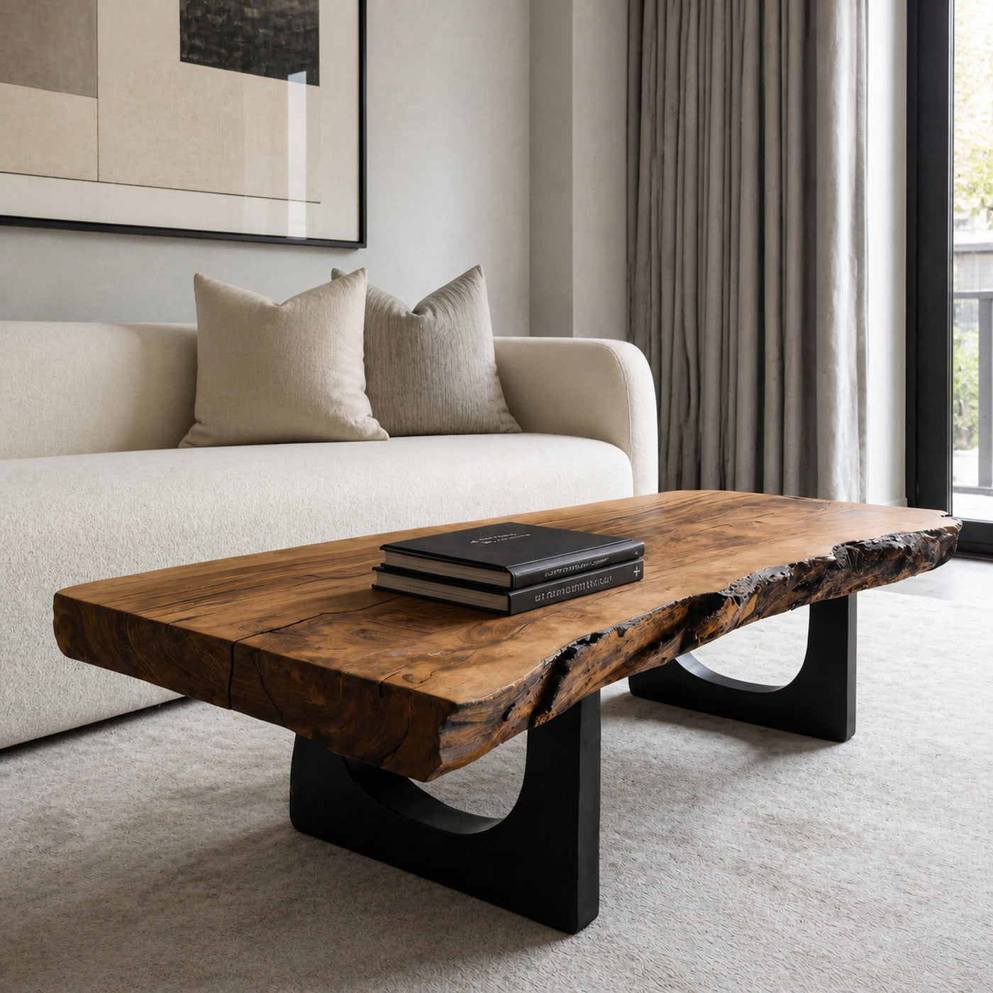 Minimalist Coffee Table Low Live Edge For Living Room