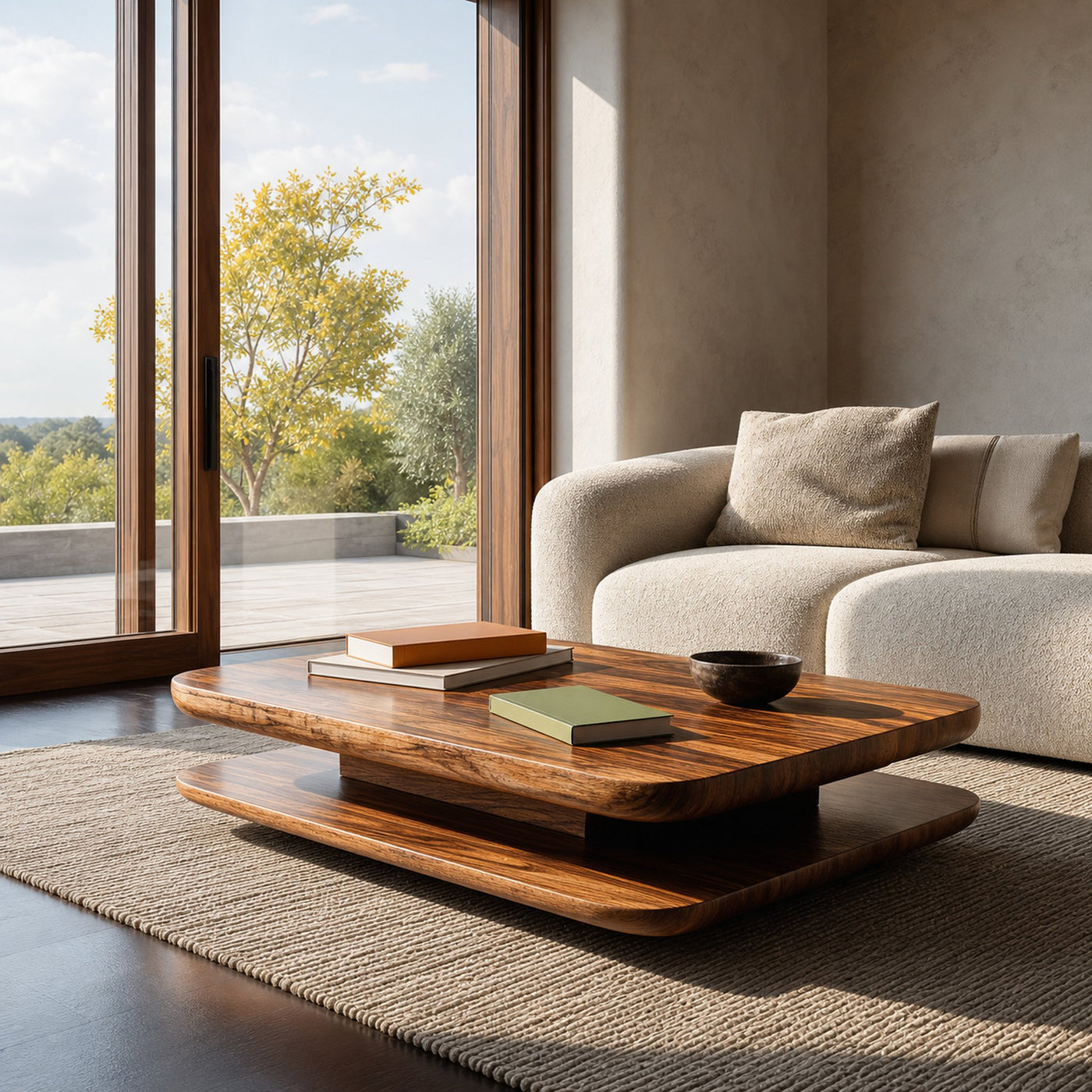 Minimalist Coffee Table Two Layers For Living Decor