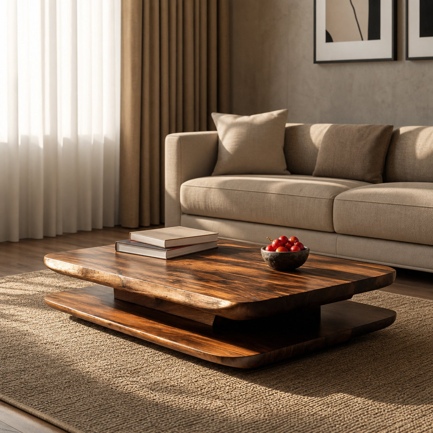 Minimalist Coffee Table Two Layers For Living Decor - product view 6