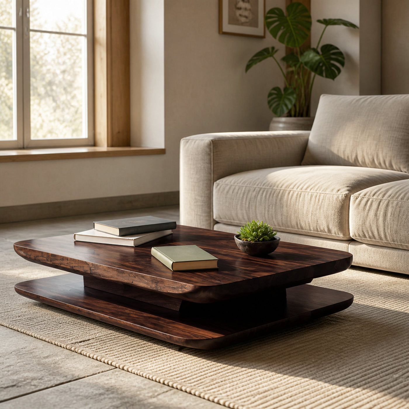 Minimalist Coffee Table Two Layers For Living Decor - product view 7