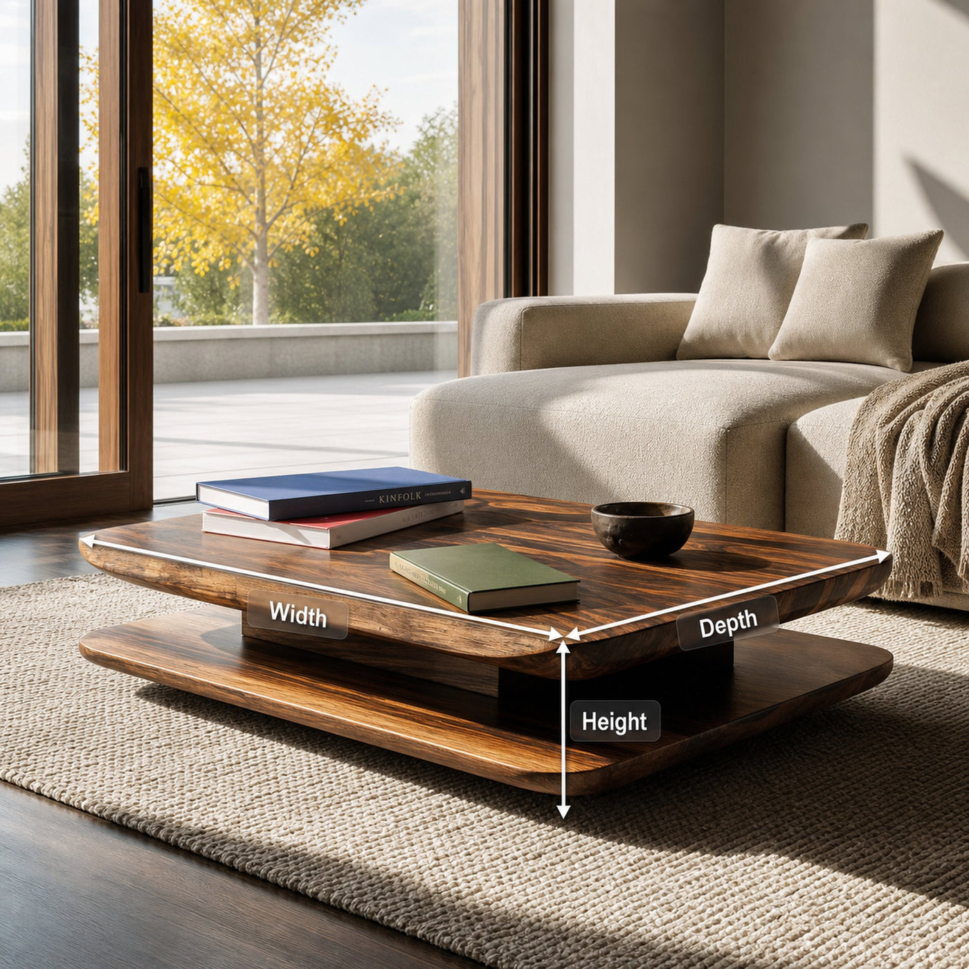 Minimalist Coffee Table Two Layers For Living Decor - product view 8