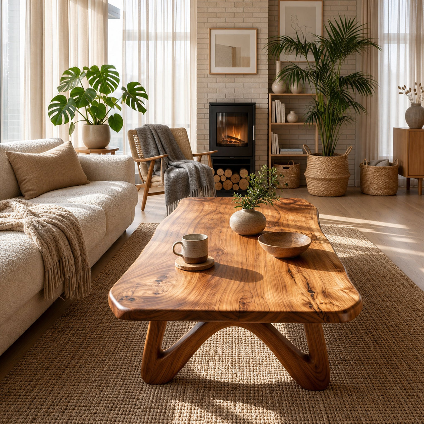 Minimalist Curved Coffee Table For Modern Home - product view 6