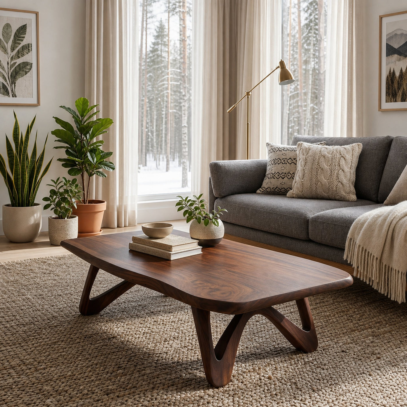 Minimalist Curved Coffee Table For Modern Home - product view 7