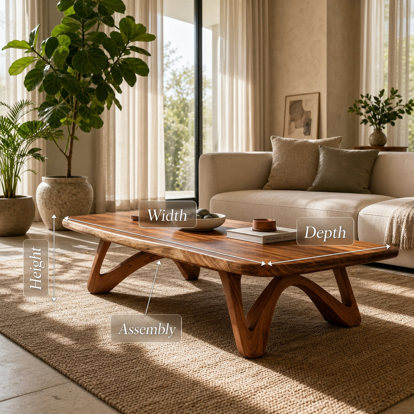Minimalist Curved Coffee Table For Modern Home - product view 8