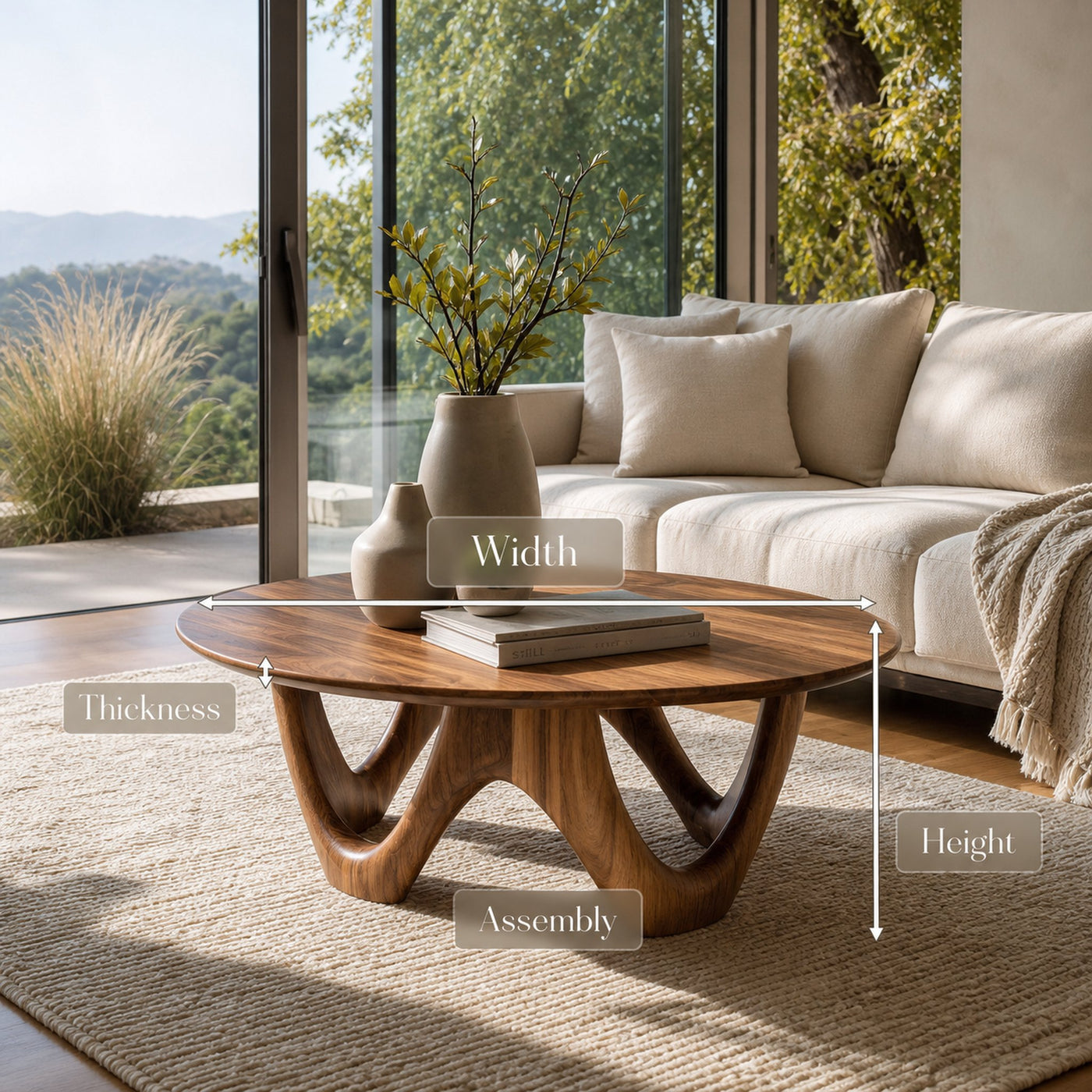 Minimalist Wooden Round Coffee Table For Living Room Decor - product view 8